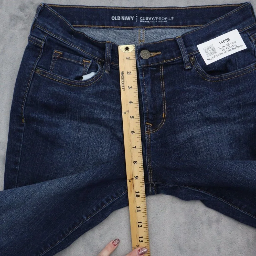 Old Navy Pants Womens 6 Blue Mid Rise 5 Pocket Design Curvy Jeans Bottoms - Picture 5 of 14